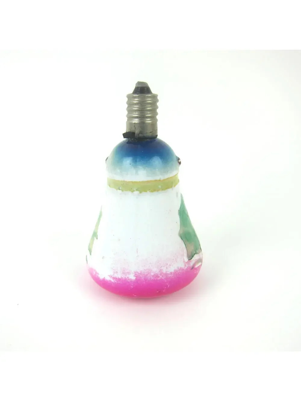 Vintage Christmas Figural Milk Glass Light Bulb C6 Bell Shape w/ Tree Japan